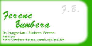 ferenc bumbera business card